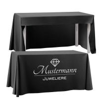 Farbige Konferenztischdecke black mit Logodruck